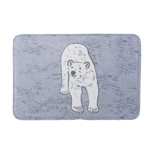 Tapete De Banheiro Urso Polar na Pintura do Gelo - Arte Original da V