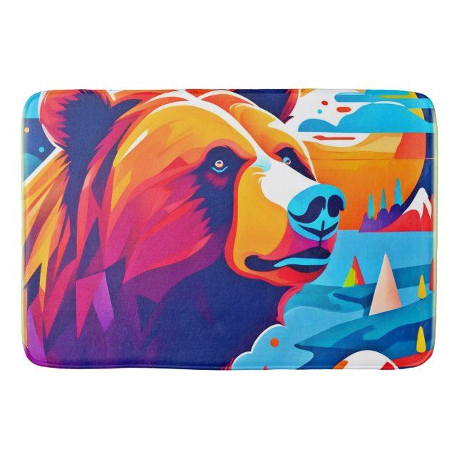 Tapete De Banheiro Urso Vibrante, Cena Ligada (Frente)