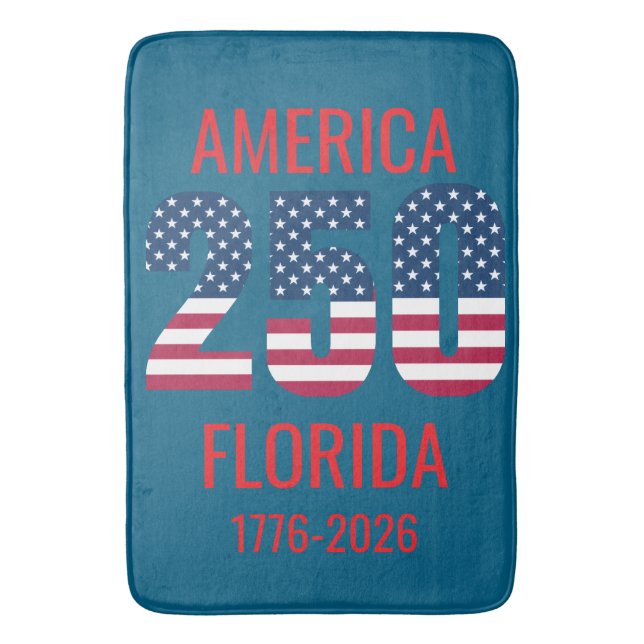Tapete De Banheiro USA 250th Anniversary Florida  (Frente Vertical)