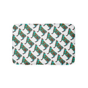 Tapete De Banheiro Vaca Brown e Teal Silhouette