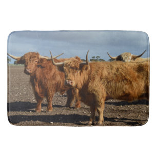 Tapete De Banheiro Vaca Grande Marrom Highland, Batata De Espuma De M