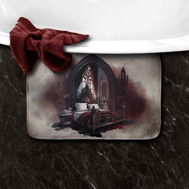 Tapete De Banheiro Vampy Boudoir | Suíte Gothic Red Victorian Bedroom (Criador carregado)