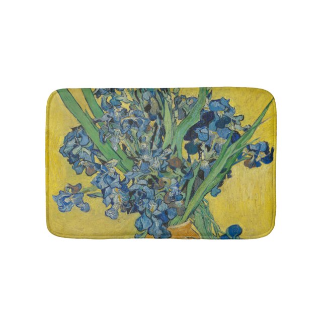 Tapete De Banheiro Vaso de Van Gogh com Íris Impressionismo Clássico (frente)