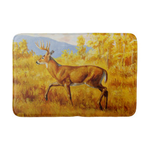 Tapete De Banheiro Veado de Whitetail na Floresta de Outono Aspen
