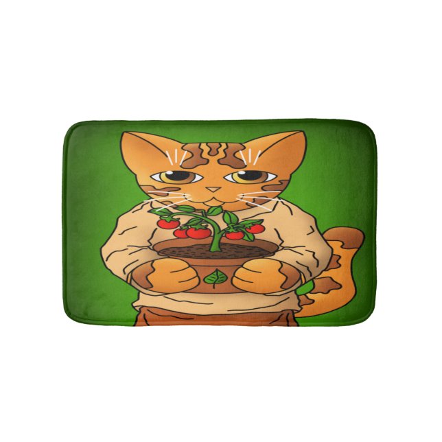 Tapete De Banheiro Vegan Gardener Cat (frente)