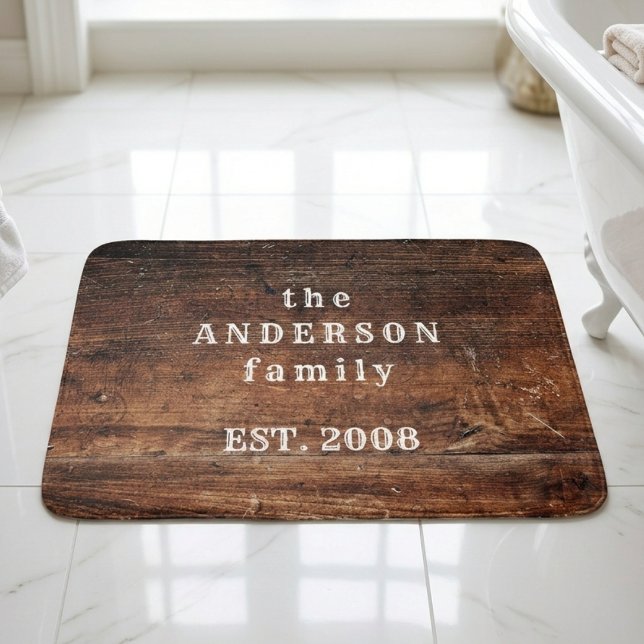 Tapete De Banheiro Velha Natureza Da Madeira Rústica Bath Mat (Criador carregado)