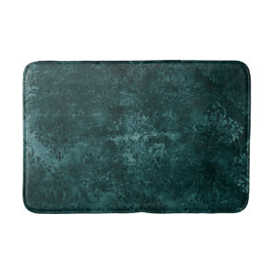 Tapete De Banheiro Velvety Teal Damask Verde escuro Barroco