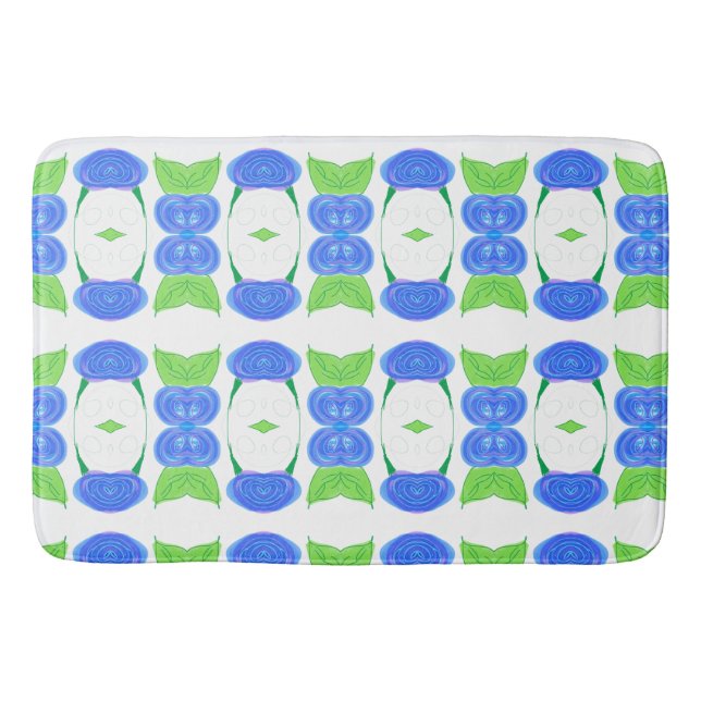 Tapete De Banheiro Verde Azul Moderno E Branco (Frente)