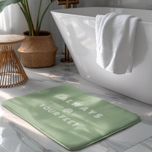 Tapete De Banheiro Verde e Branco sempre em seus pés