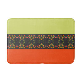 Tapete De Banheiro Verde limão e Laranja Floral Acentos