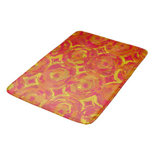 Tapete De Banheiro Vermelho e Amarelo