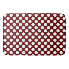 Tapete De Banheiro Vermelho Escuro: Grande padrão de bolinhas brancas