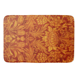 Tapete De Banheiro Vermelho Floral e Amarelo Dourado Wm Morris