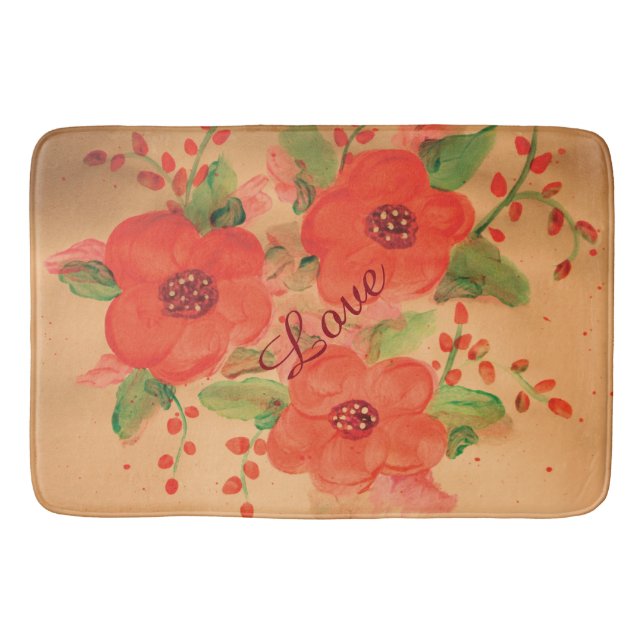 Tapete De Banheiro Vermelho Laranja Vibrante (Frente)