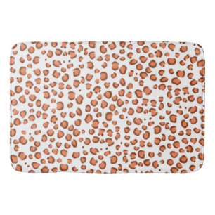 Tapete De Banheiro Vermelho Padrão de Impressão do Animal Leopardo 