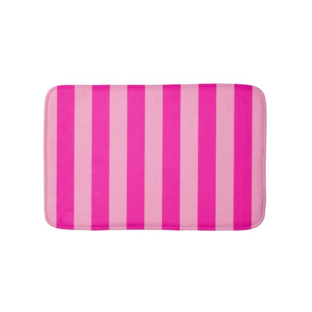 Tapete De Banheiro Vertical Stripes Rosa Quente (frente)