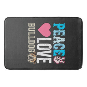 Tapete De Banheiro Vetor Bulldog Paz Amor