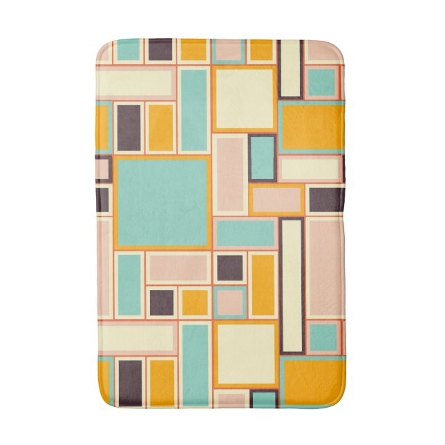 Tapete De Banheiro Vibrant abstract pattern with rectangles (Frente Vertical)
