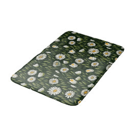 Tapete De Banheiro Vibrant Daisy Pattern with Lush Green Accents