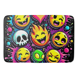 Tapete De Banheiro Vibrant Emoji Pop Art
