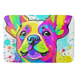 Tapete De Banheiro Vibrant Frenchie Bulldog Puppy Art