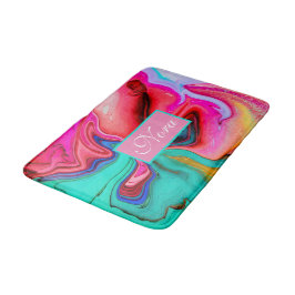 Tapete De Banheiro Vibrant Modern Marble Watercolor Personalize