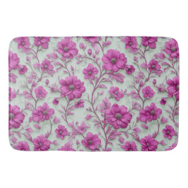 Tapete De Banheiro Vibrant Pink Floral Pattern With Magenta Flowers