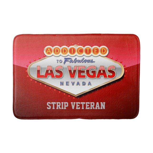 Tapete De Banheiro Viciado sinal engraçado de Las Vegas, Nevada (Frente)