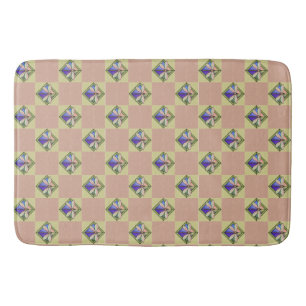 Tapete De Banheiro Vidro de Arte Nouveau Dragonfly em Amarelo Rosa