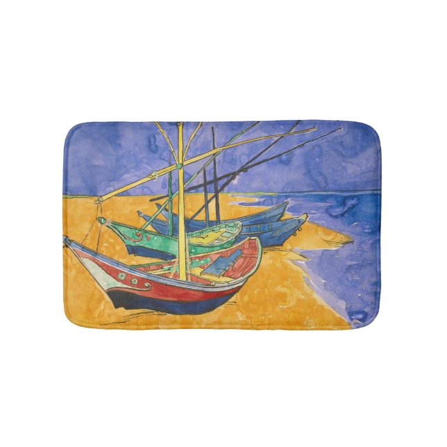 Tapete De Banheiro Vincent van Gogh - Barcos de Pesca na Praia (frente)