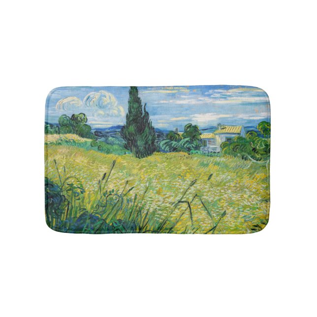 Tapete De Banheiro Vincent van Gogh - Campo de Trigo Verde com Cypres (frente)