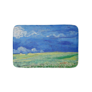 Tapete De Banheiro Vincent van Gogh - Campos de rodas sob as nuvens d
