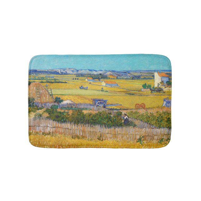 Tapete De Banheiro Vincent van Gogh - Colheita em La Crau (frente)