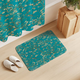 Tapete De Banheiro Vincent Van Gogh Flor de Amendoeira em Azul Turque
