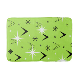 Tapete De Banheiro Vintage 1950s Boomerangs e Stars Chartreuse