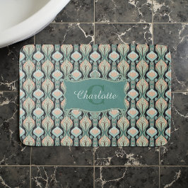 Tapete De Banheiro Vintage Abstract Botanical Monogram Floral Pattern