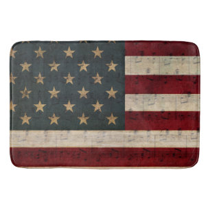 Tapete De Banheiro Vintage American Flag and Sheet Music