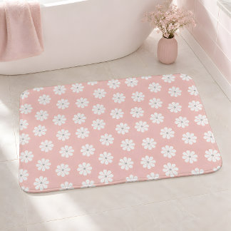Tapete De Banheiro Vintage Anos Sessenta Mod Flor Rosa Bege