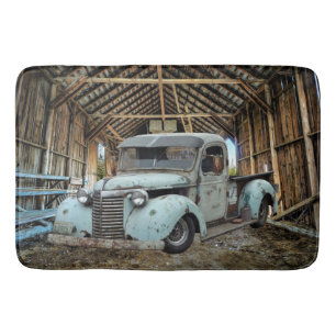 Tapete De Banheiro Vintage Blue Truck Barn Russo