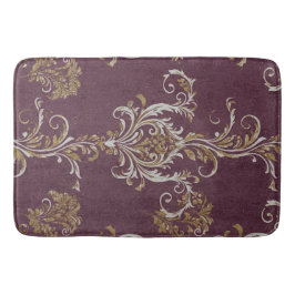 Tapete De Banheiro Vintage Burgundy e Dourado Damask