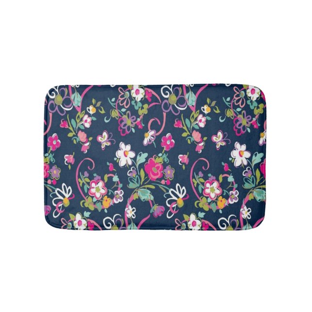 Tapete De Banheiro Vintage Chic Girly Flowers (frente)