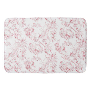 Tapete De Banheiro Vintage com fantasia floral francesa toile-pink