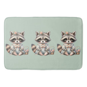 Tapete De Banheiro Vintage Cottagecore Raccoon Pastel