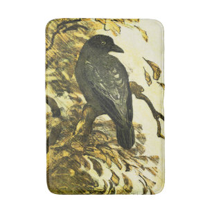 Tapete De Banheiro Vintage Crow Perch num galho Theo van Hoytema