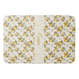 Tapete De Banheiro Vintage Flor de Limão – Cítrico Botânico Elegante