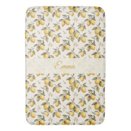 Tapete De Banheiro Vintage Flor de Limão – Cítrico Botânico Elegante