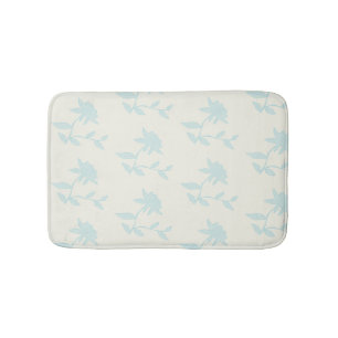Tapete De Banheiro Vintage Floral   Banheira De Banho Azul Claro