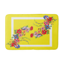 Vintage Floral Bath Mat