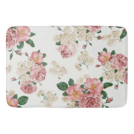 Tapete De Banheiro Vintage Floral em Branco