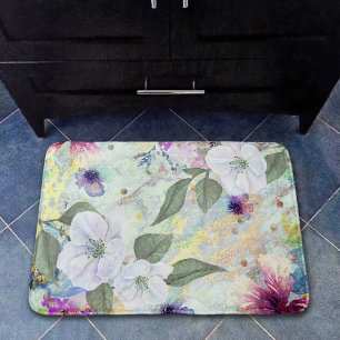 Tapete De Banheiro Vintage floral, seafoam verde aquarela